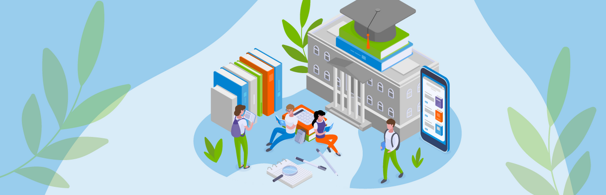 Illustration von Menschen auf dem Campus © istock.com/Tenny Teng/Juliane Strehmann Illustration von Menschen auf dem Campus