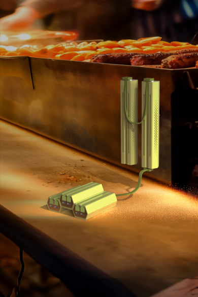 Lademodul an einem Grill © Linjing Wu