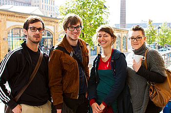 Vier Studierende © HTW Berlin/Friederike Coenen