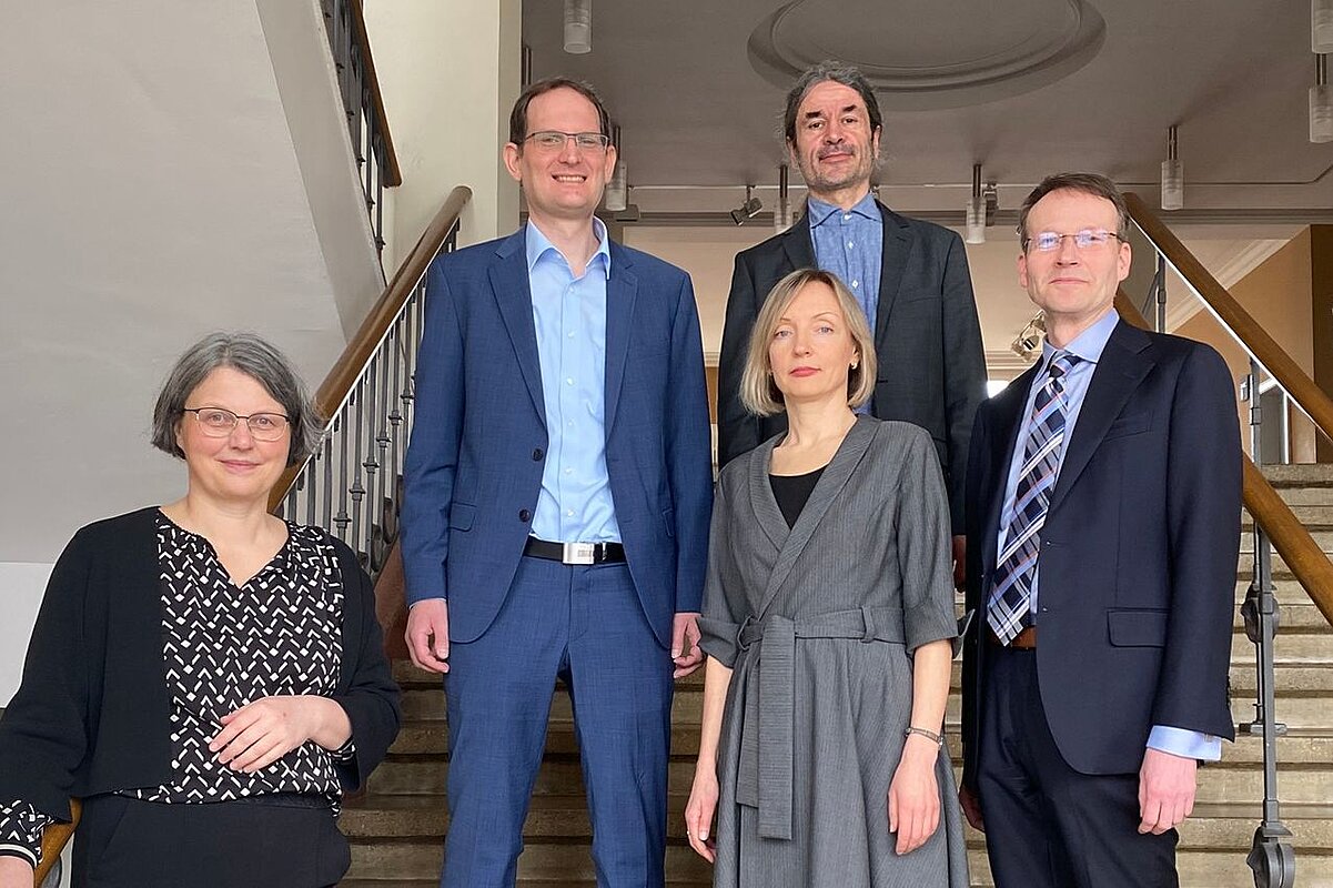 Annabella Rauscher-Scheibe, Michael Schmitt, Nataliya Sadretdinova, Matthias Mager und Tobias Becker (von links nach rechts) © HTW Berlin/Anja Schuster